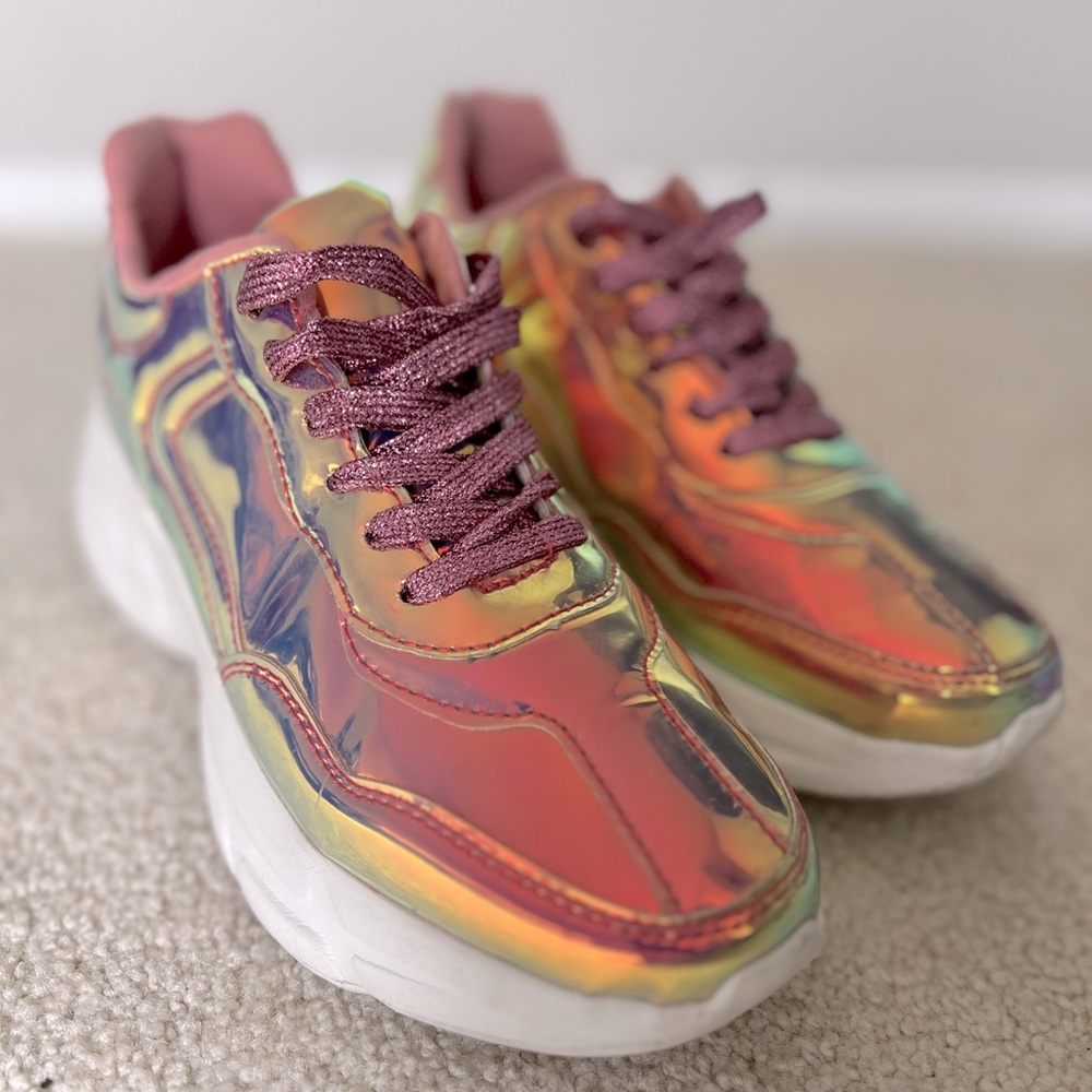 Lucky Step Iridescent Rainbow Sneakers EUC